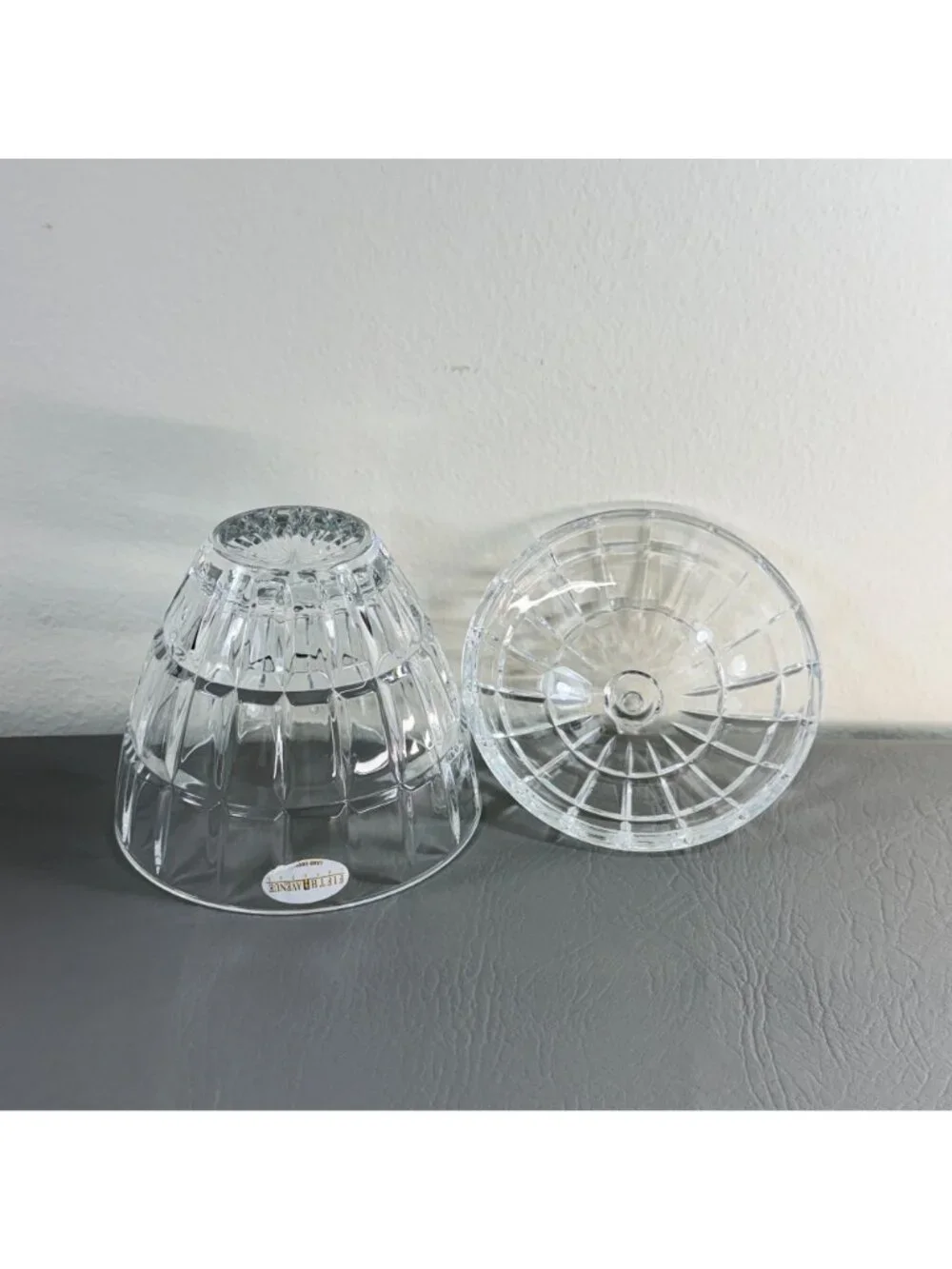 Vintage Fifth Avenue Crystal Covered Candy Dish Lead Crystal Jar Vanity Box